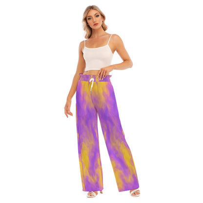 Women's Waist Fungus Edge Wide-leg Pants
