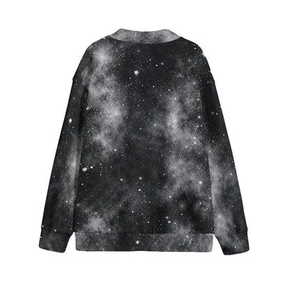 Unisex V-Neck Knitted-Fleece Button Cardigan - view 2