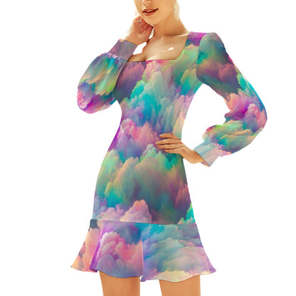Women's Ruffle Hem Skinny Dress