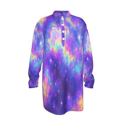 Men's Stand-up Collar Long Shirt