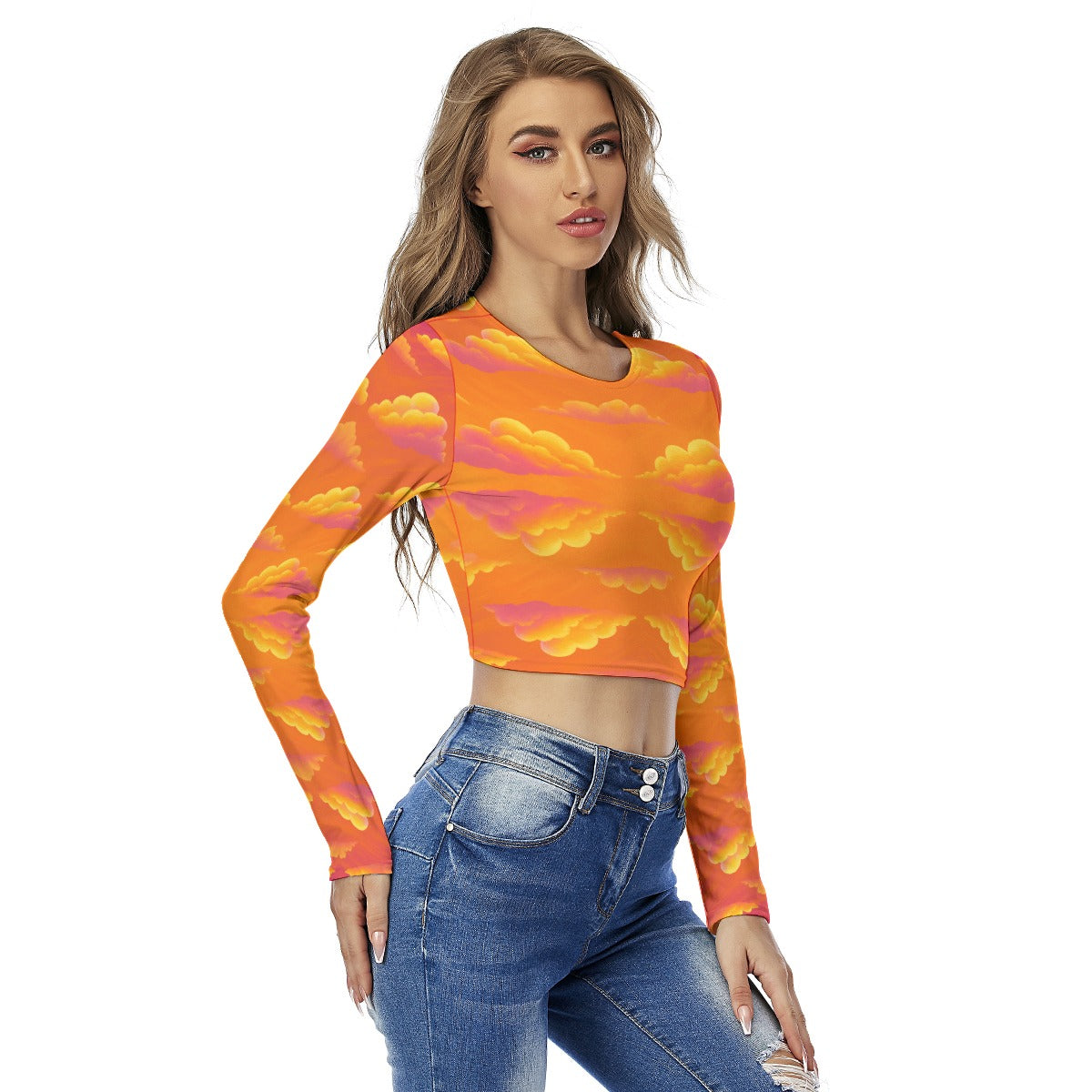 Women's Round Neck Crop Top T-Shirt