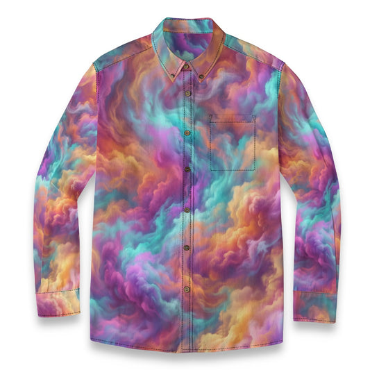Men's Casual Lapel Long Sleeve Shirt|125GSM Cotton