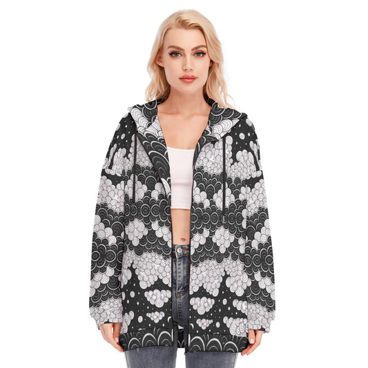 Women's Long Hoodie With Zipper Closure