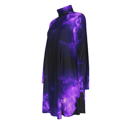 Women's High Neck Dress With Long Sleeve