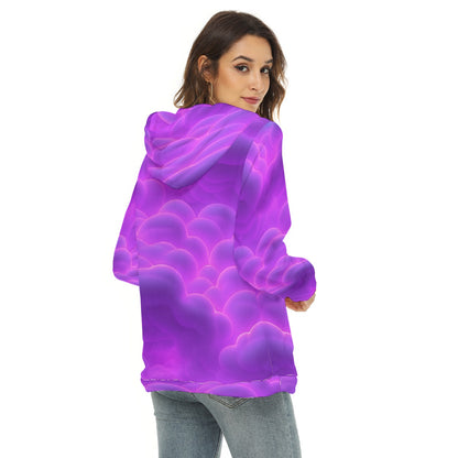 Women's Borg Fleece Hoodie With Half Zip