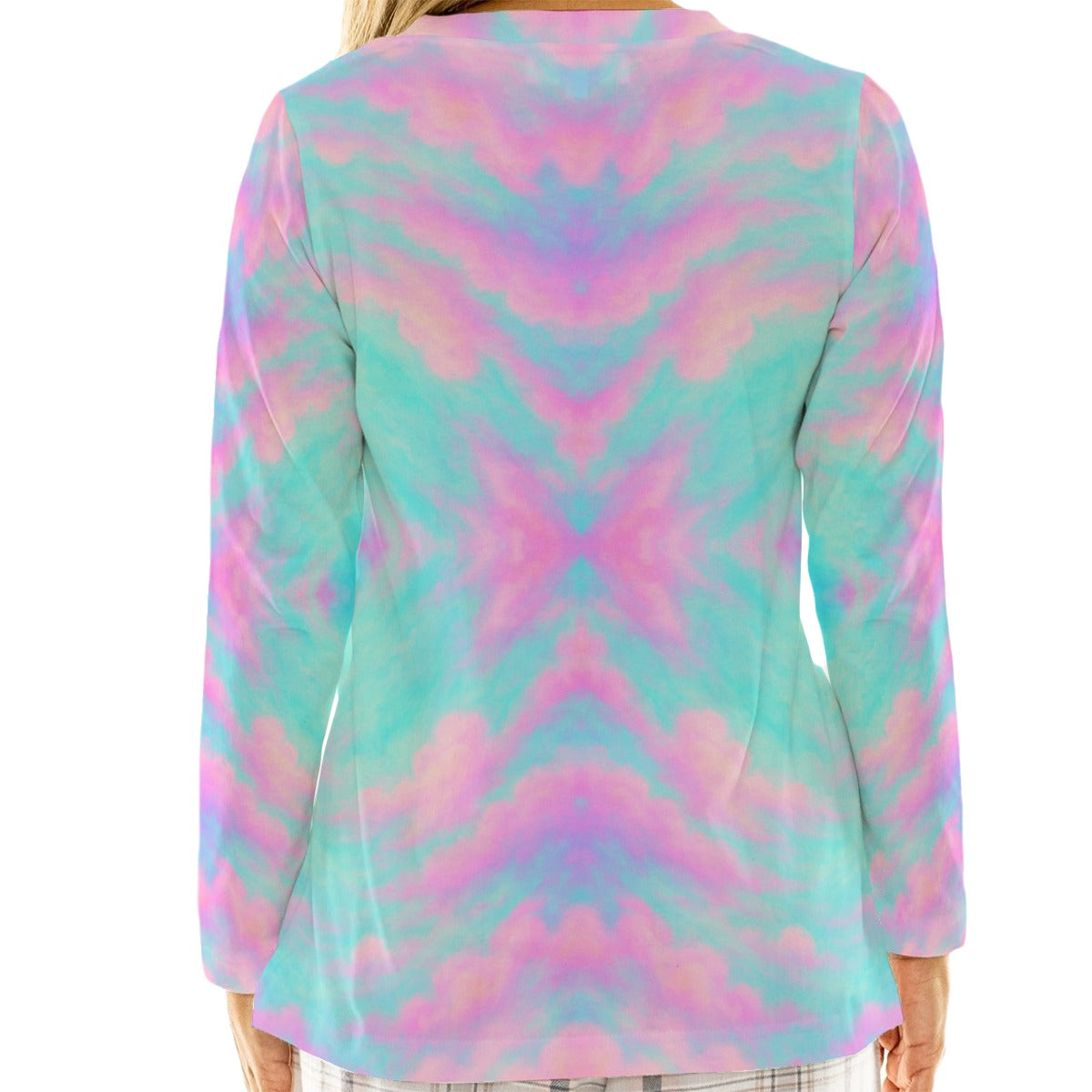 Women's Loose V-Neck T-Shirt With Long Sleeve