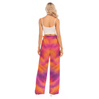 Women's Waist Fungus Edge Wide-leg Pants