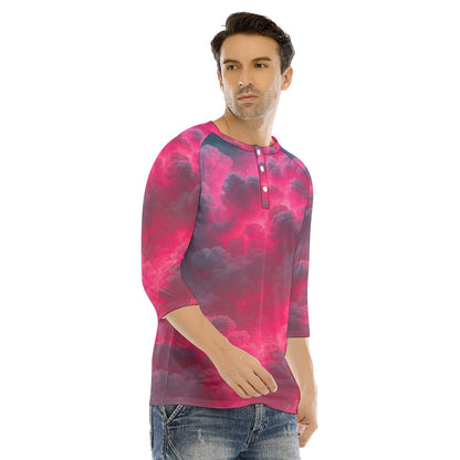 Men's Bracelet Sleeve T-shirt With Button Closure - view 2