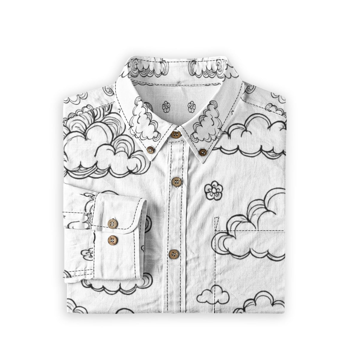 Men's Casual Lapel Long Sleeve Shirt|125GSM Cotton