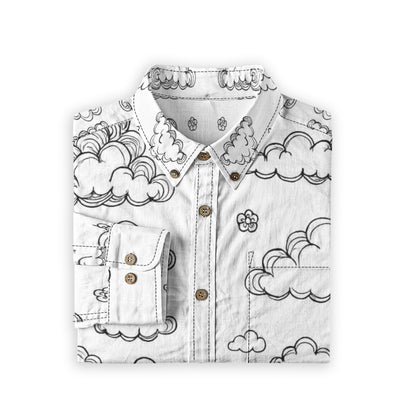 Men's Casual Lapel Long Sleeve Shirt|125GSM Cotton