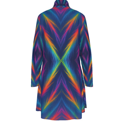 Women's High Neck Dress With Long Sleeve