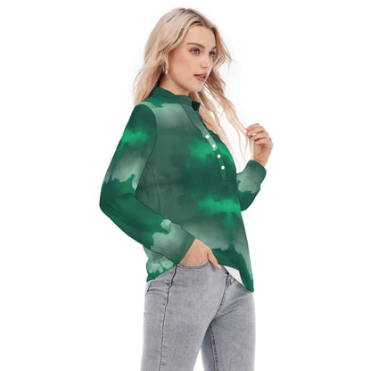 Women's Long Sleeve Blouse With Button Closure