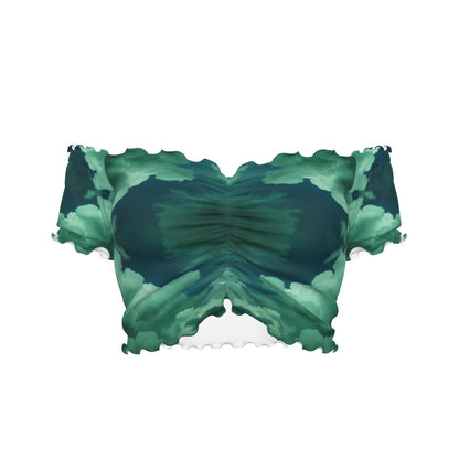 Women's One-shoulder Off-the-navel Short Sleeve T-shirt