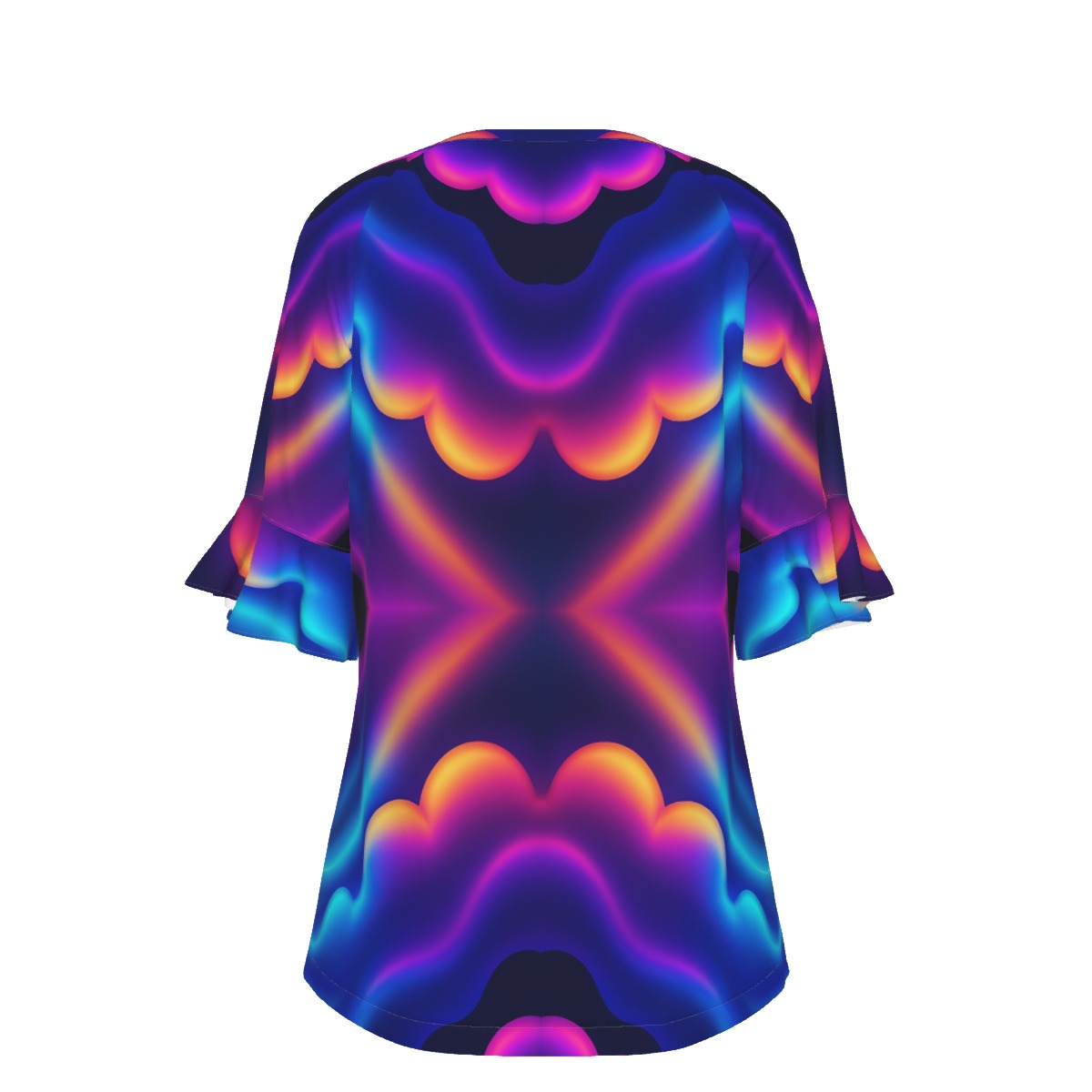 V-neck Women's T-shirt With Bell Sleeve