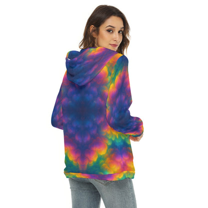 Women's Borg Fleece Hoodie With Half Zip