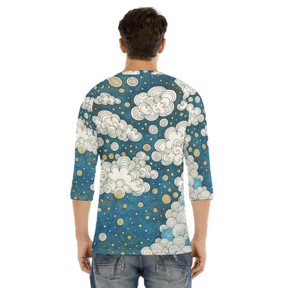 Men's Bracelet Sleeve T-shirt With Button Closure - view 4
