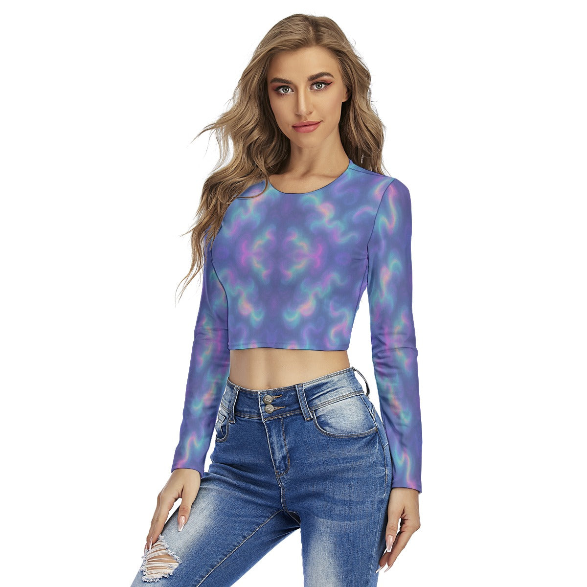 Women's Round Neck Crop Top T-Shirt