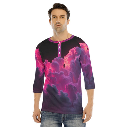 Men's Bracelet Sleeve T-shirt With Button Closure - view 1