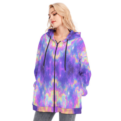 Women's Long Hoodie With Zipper Closure