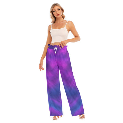 Women's Waist Fungus Edge Wide-leg Pants
