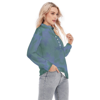 Women's Long Sleeve Blouse With Button Closure