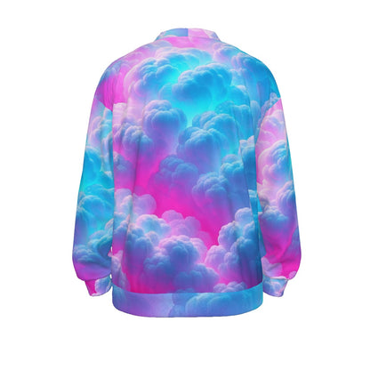 Unisex V-neck Knitted Fleece Cardigan With Button Closure