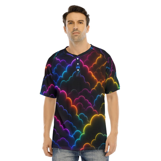 Men's Raglan Sleeve T-shirt With Button Closure