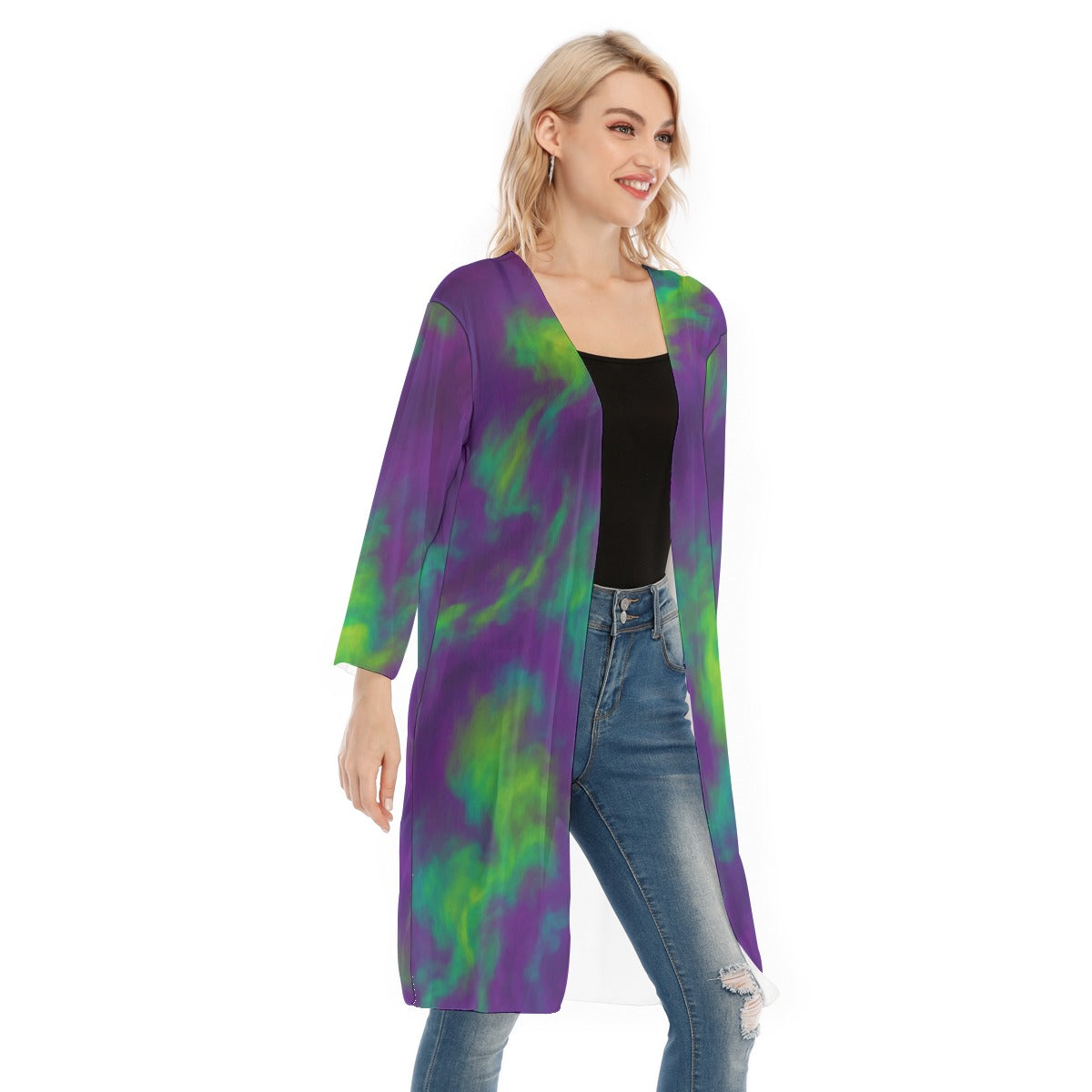 Women's V-neck Mesh Cardigan