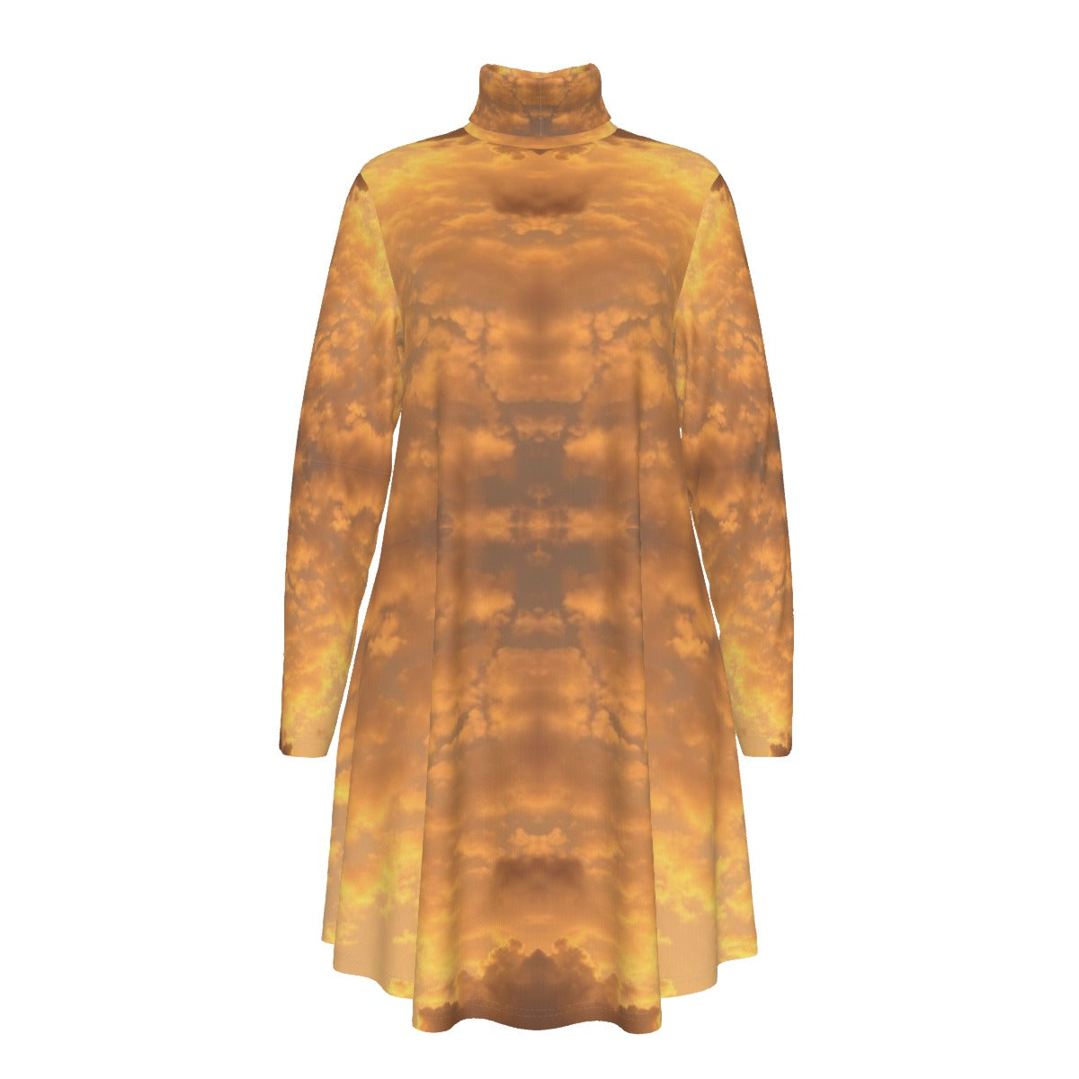 Women's High Neck Dress With Long Sleeve