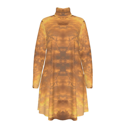 Women's High Neck Dress With Long Sleeve