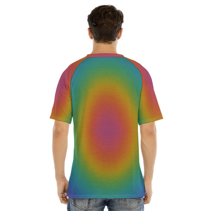 Men's Raglan Sleeve T-shirt With Button Closure