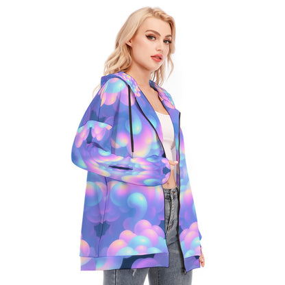 Women's Long Hoodie With Zipper Closure