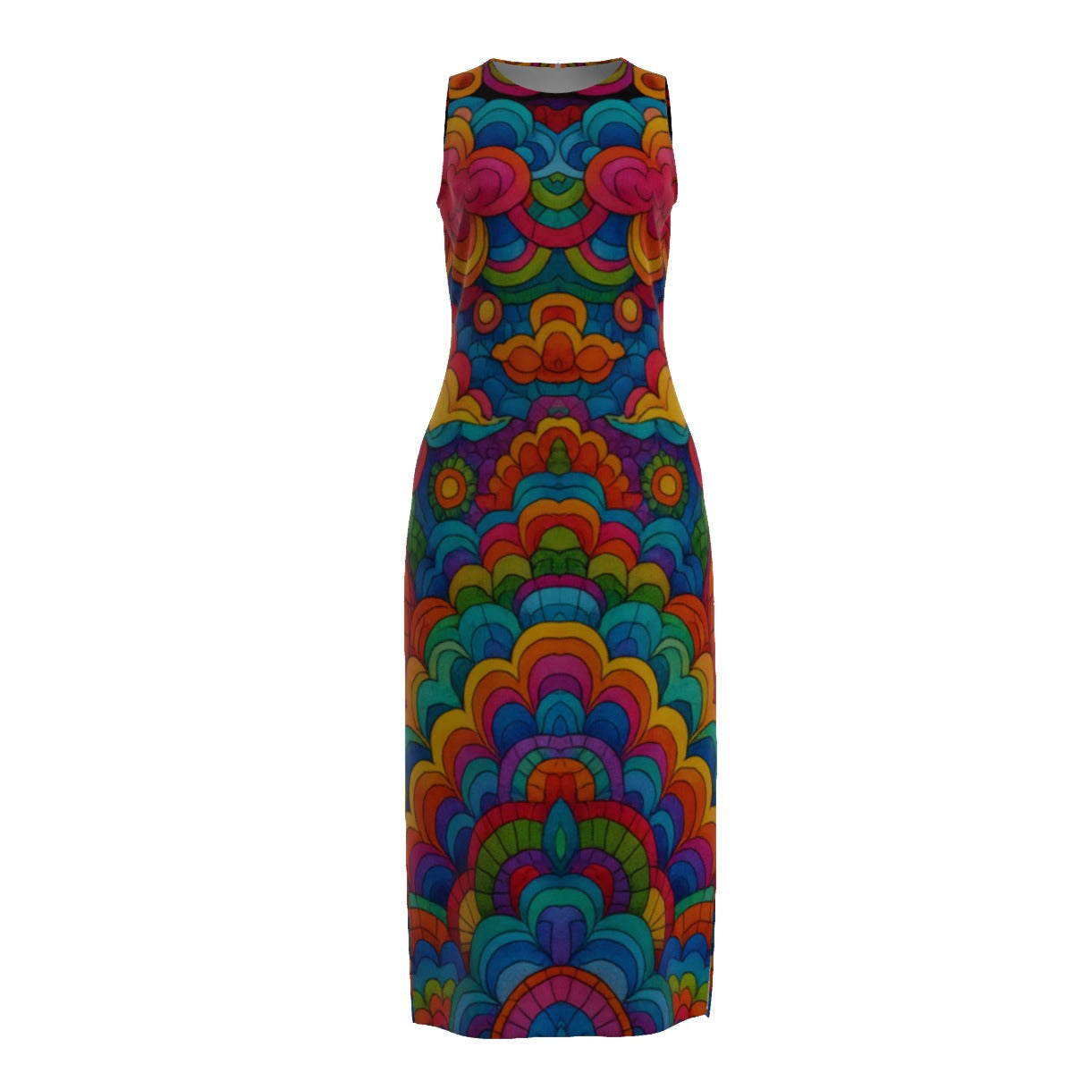 Women's Beach Perspective Chiffon Sleeveless Dress