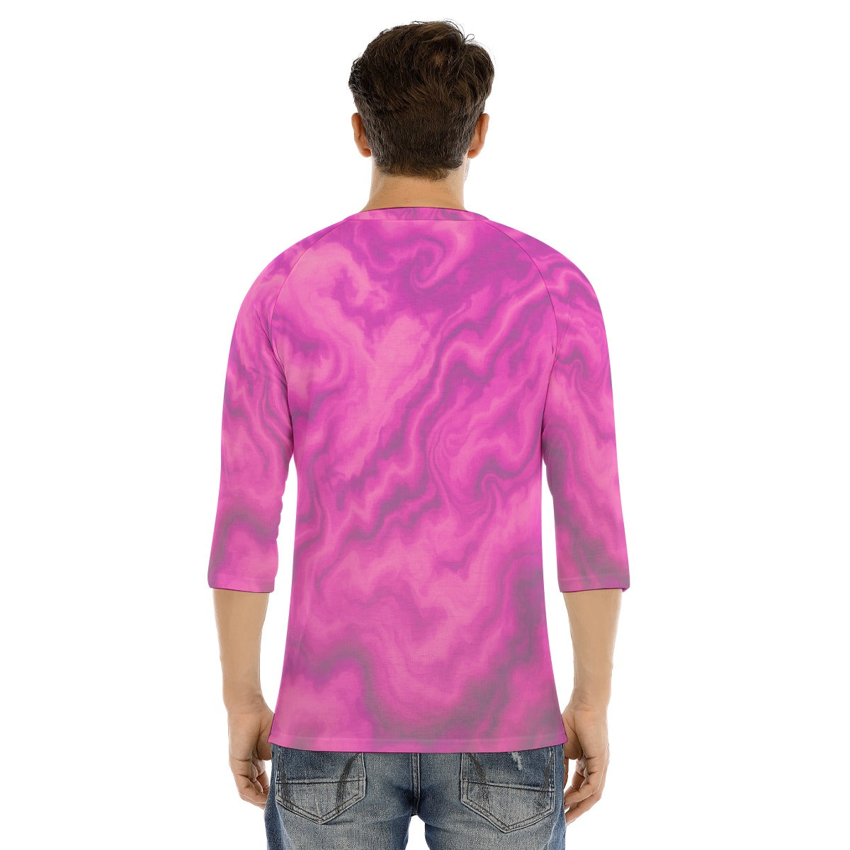 Men's Bracelet Sleeve T-shirt With Button Closure - view 4