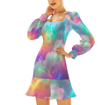 Women's Ruffle Hem Skinny Dress