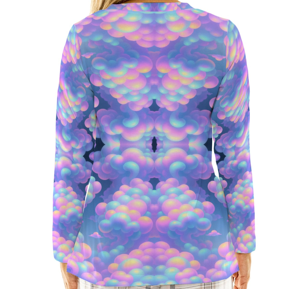 Women's Loose V-Neck T-Shirt With Long Sleeve