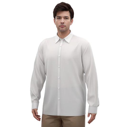 Men's Imitation Silk Long-Sleeved Shirt