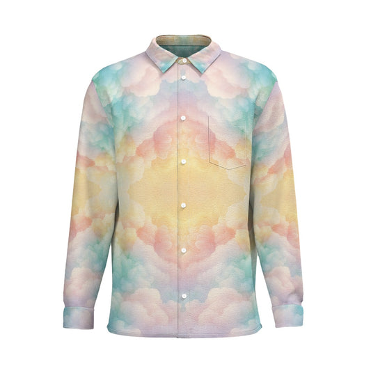 Men's Business Lapel Long Sleeve Shirt With Pocket|110GSM Imitation Flax