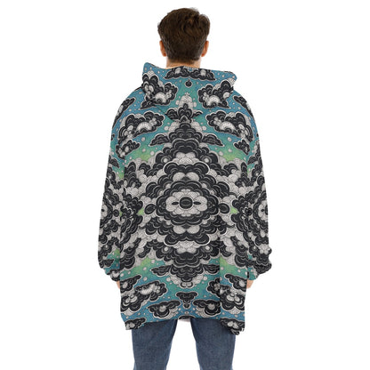 Unisex Sherpa Fleece Hoodie Blanket