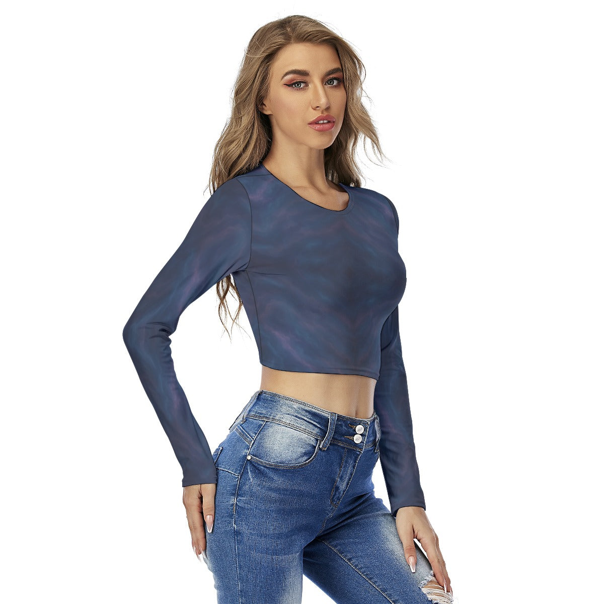 Women's Round Neck Crop Top T-Shirt