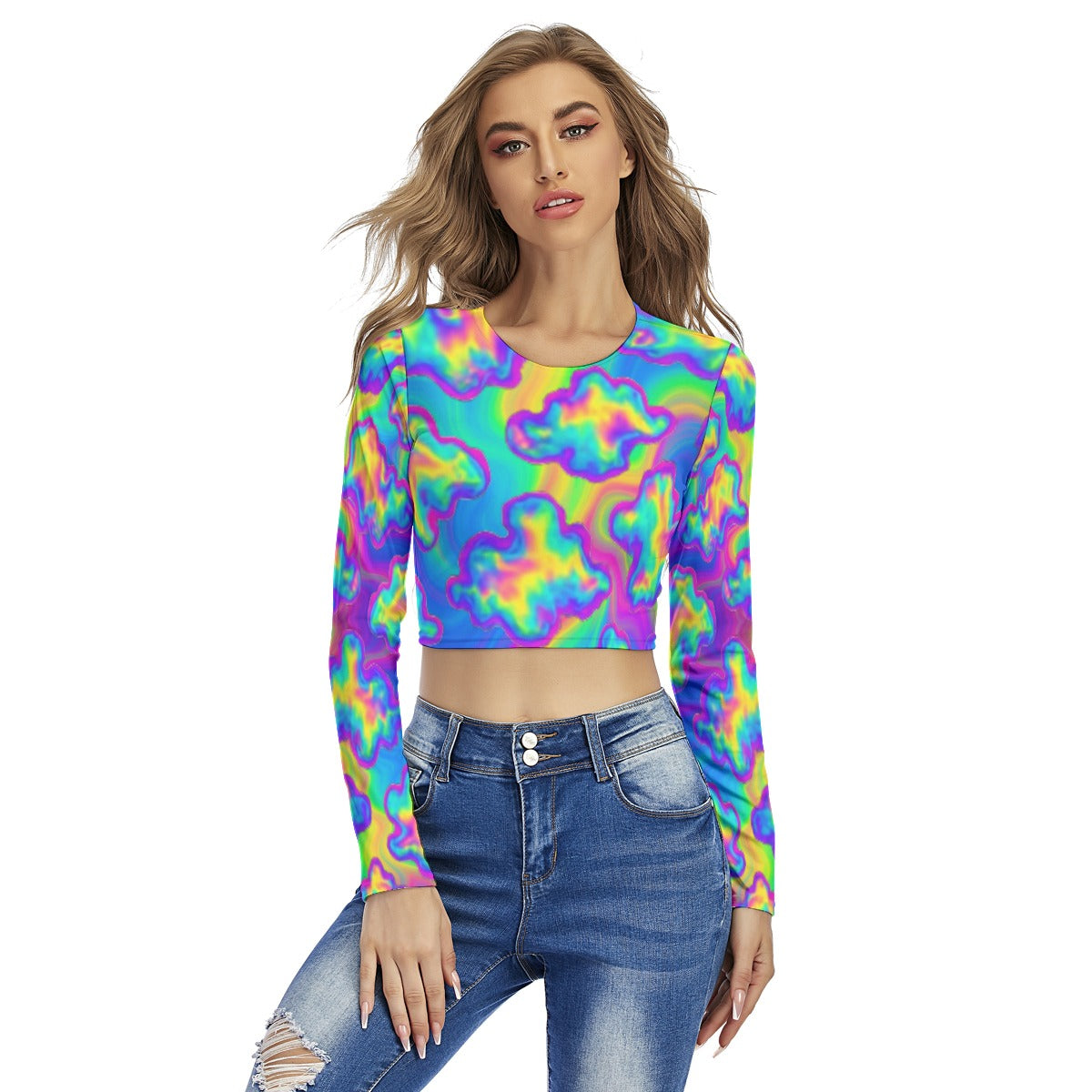 Women's Round Neck Crop Top T-Shirt