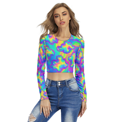 Women's Round Neck Crop Top T-Shirt