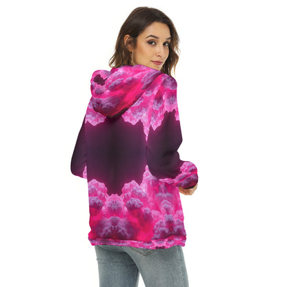 Women's Borg Fleece Hoodie With Half Zip