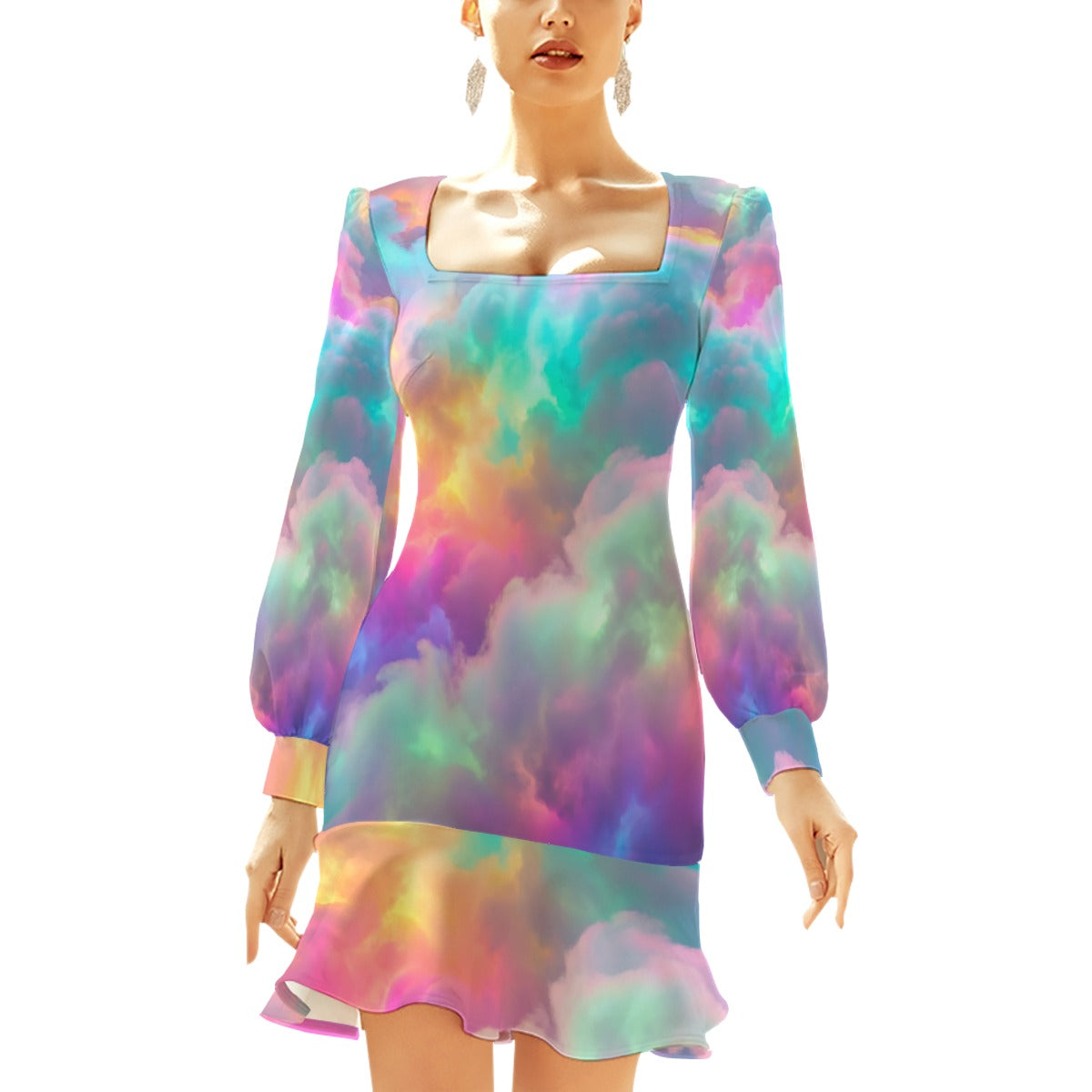 Women's Ruffle Hem Skinny Dress