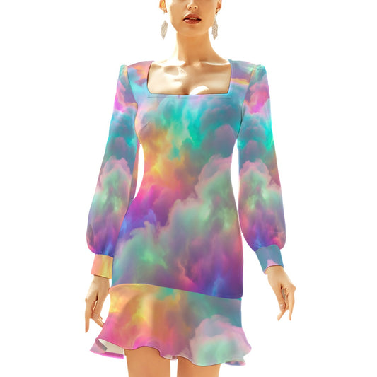 Women's Ruffle Hem Skinny Dress