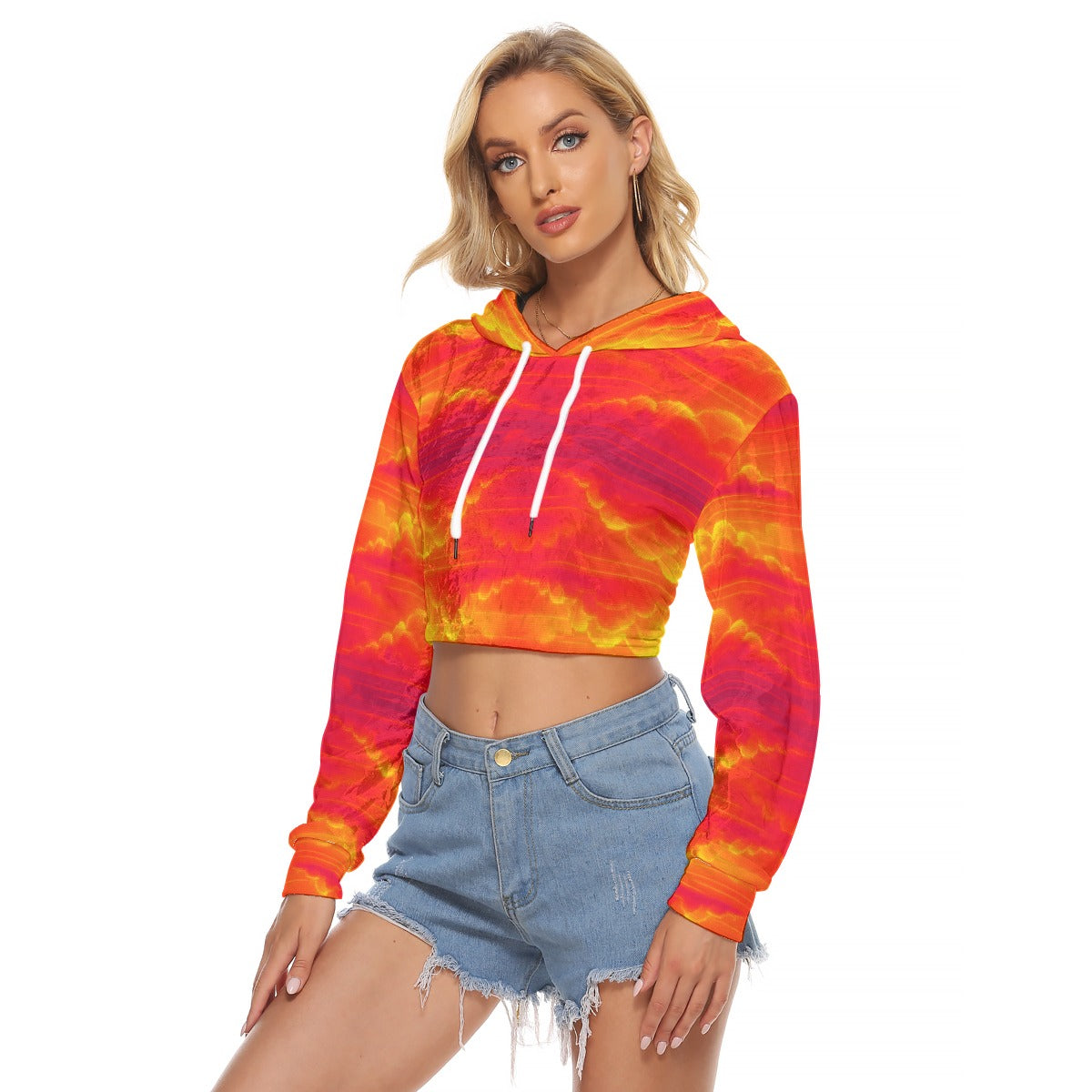Women's Crop Top Hoodie|Velvet