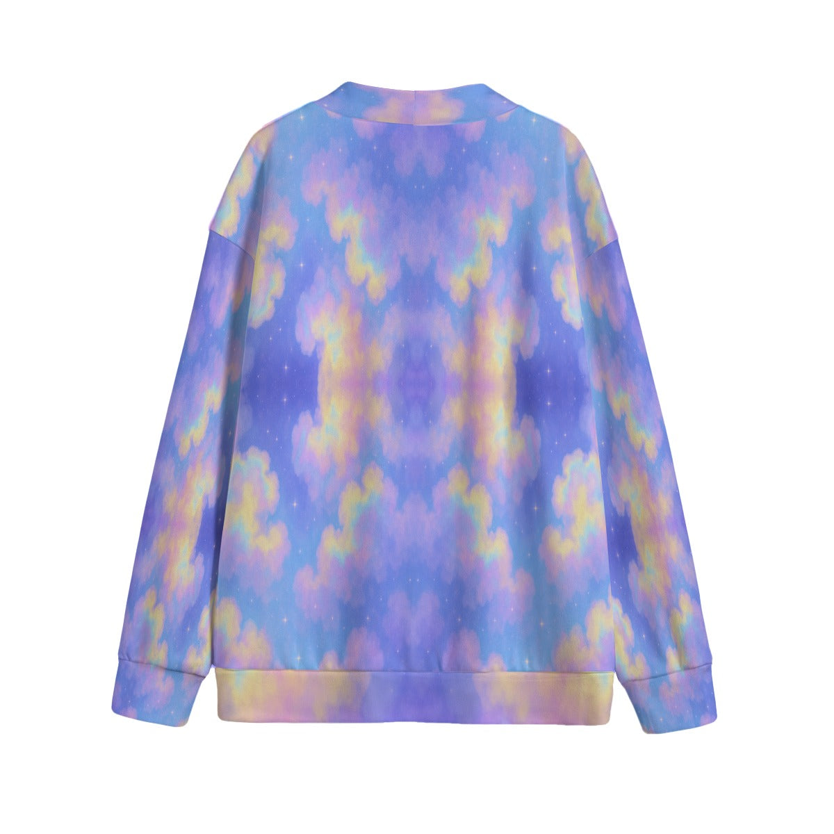 Unisex V-neck Knitted Fleece Cardigan With Button Closure