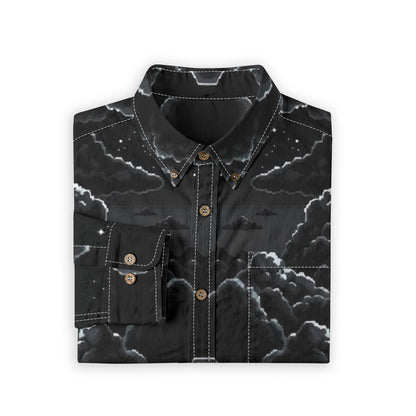 Men's Casual Lapel Long Sleeve Shirt|125GSM Cotton