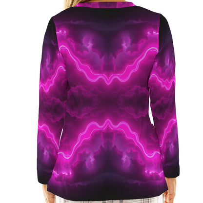 Women's Loose V-Neck T-Shirt With Long Sleeve