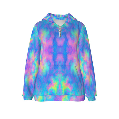 Women's Borg Fleece Hoodie With Half Zip